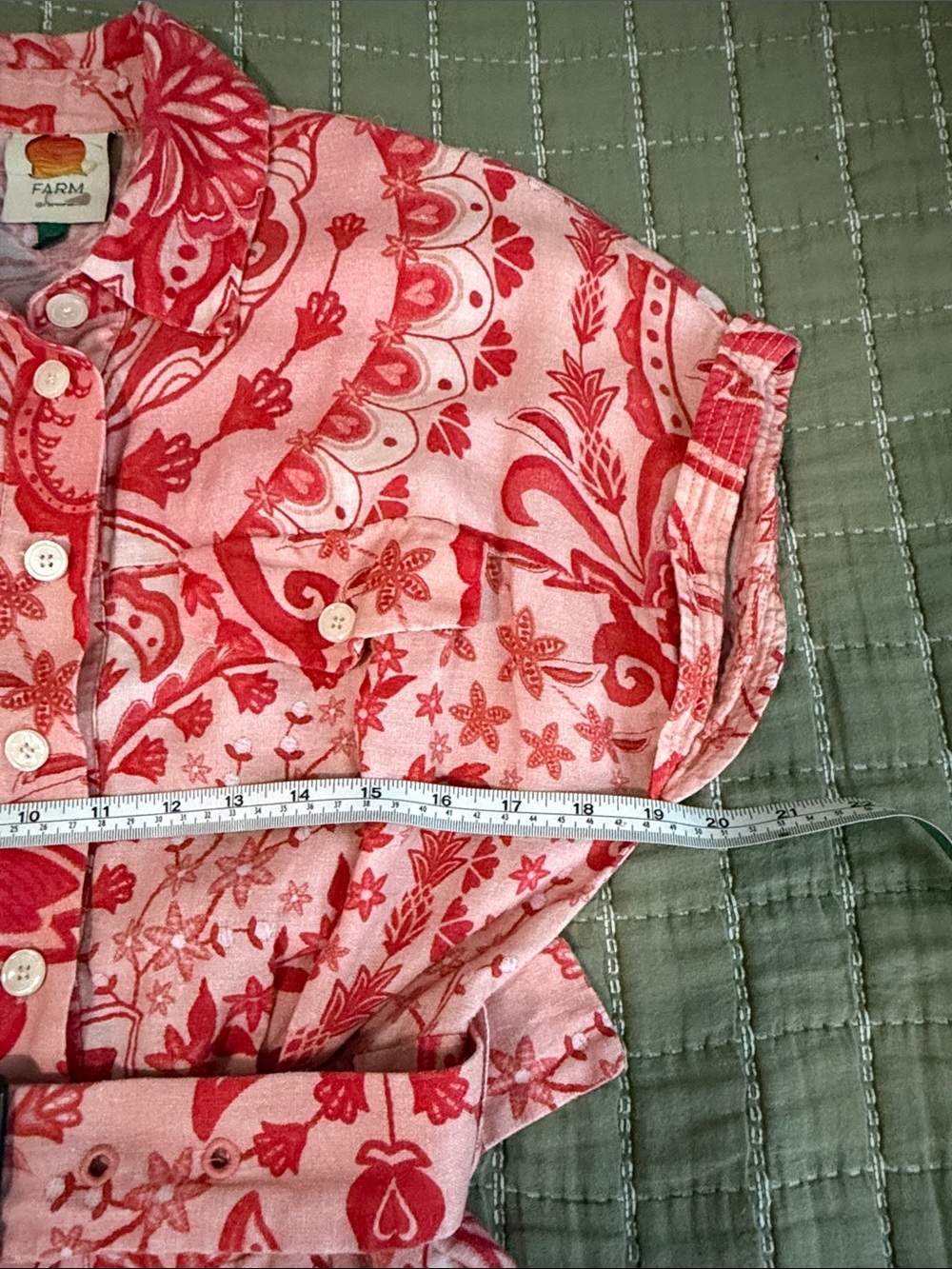 FARM Rio Pink Coral Floral Paisley Belted Romper XS - Picture 4 of 8